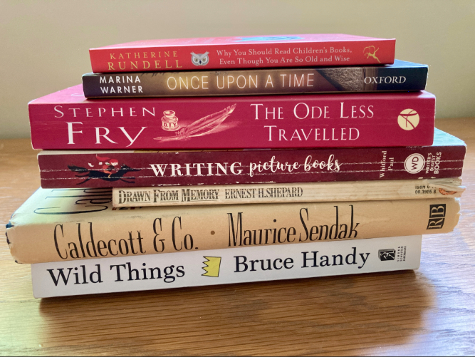 book stack landscape